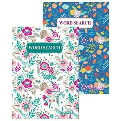 Afbeelding van Squiggle Reisgrootte Bloemen Word Search Challenge Books, 110 Puzzels per Boek Set van 2