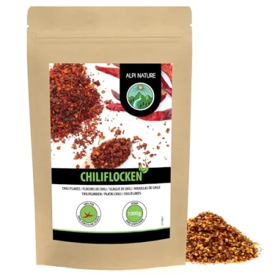Afbeelding van Chilivlokken (1 kg), chilivlokken, chilipepers, 100% natuurlijk en zonder toevoegingen, chili gehakt, specerijen