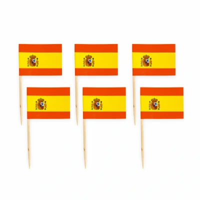 Afbeelding van Prikkers vlag Spanje Rood Geel 50 stuks