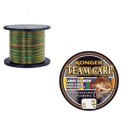 Afbeelding van Vislijn Konger team, Carp, camouflage, regenboog, 600 m spoel, monofilament karpersnoer (0,30 mm/11,30 kg)