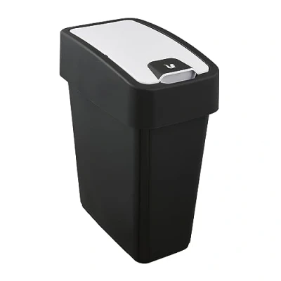 Afbeelding van keeeper Premium afvalbak, vuilnisbak met klepdeksel, soft touch, 10 l, Magne, grafietgrijs