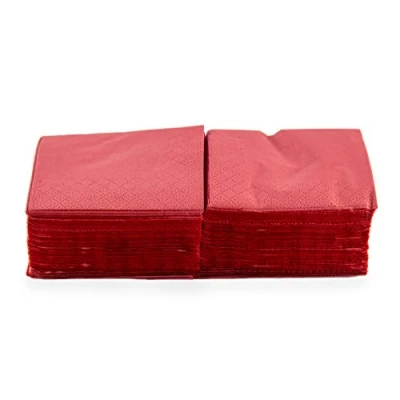 Afbeelding van Hanglamp ser22206772 Coktail, servet, 20 x 20, 2 laags, 1/4 vouw, 100 servetten effen met rand, rood