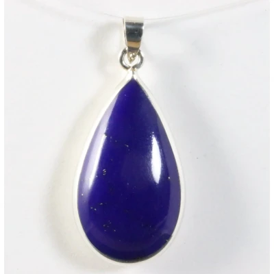 Afbeelding van Druppelvormige zilveren hanger met lapis lazuli