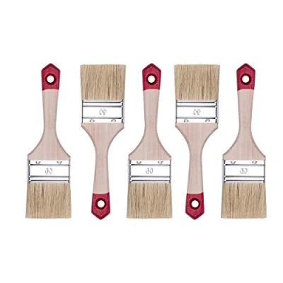 Afbeelding van HARDY WORKING TOOLS Plat penseelset 5 delig, stuks 60 mm breed, schilderkwastenset met houten handvat, lakkwast serie *40*, stuks, A0202 400525