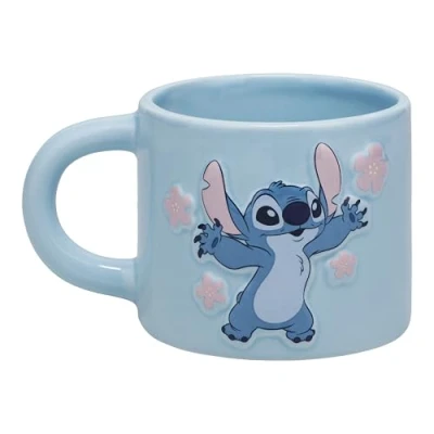 Afbeelding van Paladone Disney Lilo &amp; Stitch mok, pastelblauw, officieel gelicentieerde 400 ml grote keramische koffiekop voor thee en warme chocolademelk, popcultuurmerchandise filmfans
