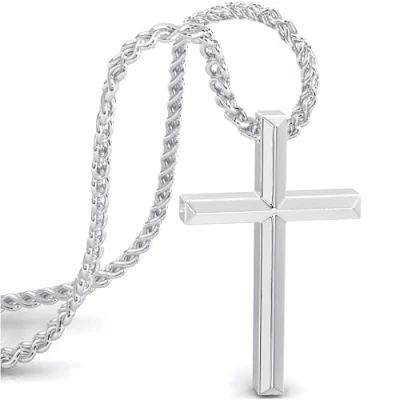 Afbeelding van SERASAR staalen ketting mannen met hanger 60cm Zilver koord juwelendoos voor echt roestvrij staal cadeau