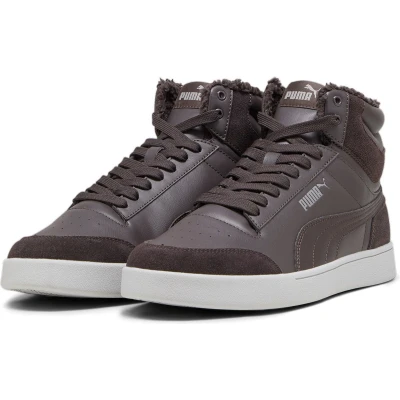 Afbeelding van PUMA Unisex Shuffle Mid Fur Sneaker, Plat Donkergrijs Gietijzer Koel Lichtgrijs, 47 EU