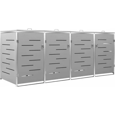 Afbeelding van VidaXL Containerberging vierdubbel 276,5x77,5x112,5 cm roestvrij staal