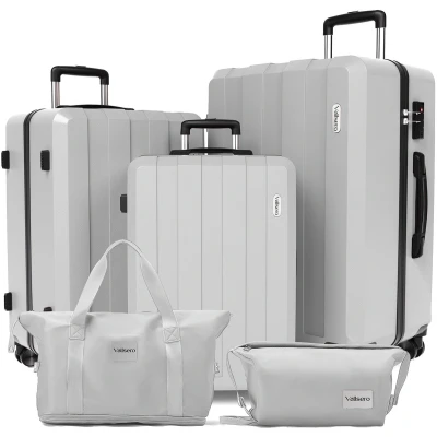 Afbeelding van VALLSERO LG1 trolley kofferset (M,L,XL) harde Shell koffer ABS Hard met TSA slot 4 Wielen Grote Capaciteit 5 delige Set Handbagage Reiskoffer Lichtgewicht