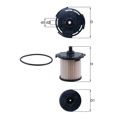 Afbeelding van Brandstoffilter MAHLE ORIGINAL KX 387D