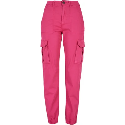 Afbeelding van Urban Classics Twill Utility Cargobroek, Dames, Maat: 26x30, Hibiskus pink