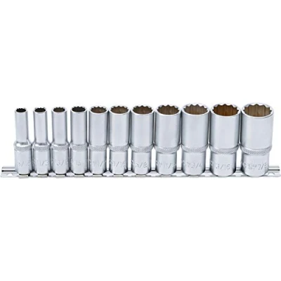 Afbeelding van BGS Doppenset twaalfkant, diep 3/8&quot; inches 11 delig