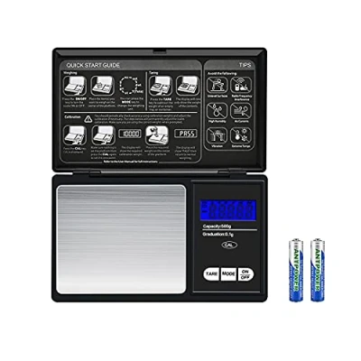 Afbeelding van Mini Pocket schaal draagbare digitale keuken weegschaal 0.1g 500g, hoge precisie voor goud, sieraden, voedsel, kruiden en koffie met back lit LCD scherm