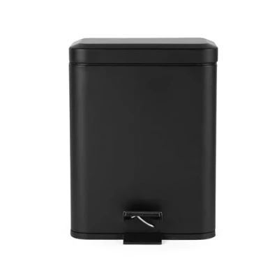 Afbeelding van Beldray Dual Compartment Prullenbak Gescheiden Vuilnisbak, Rechthoekige Afvalbak, 5 Liter, Verwijderbare Binnenemmers, Voetpedaal, Grote Voor Kantoor, Badkamer, Slaapkamer, Zwart.