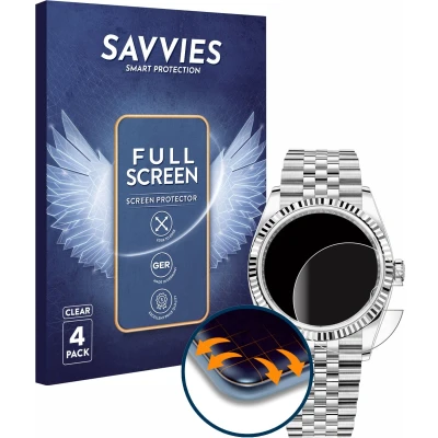 Afbeelding van Savvies Screenprotector voor Rolex Datejust 36 Folie Beschermfolie transparant volledig dekking (4 Stuks)