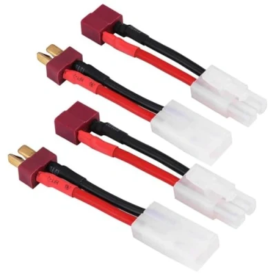 Afbeelding van 2 paar Deans Stijl T Plug Mannelijke Vrouwelijke Connector naar Grote Tamiya Adapter Lood met 5 CM 16AWG Kabel