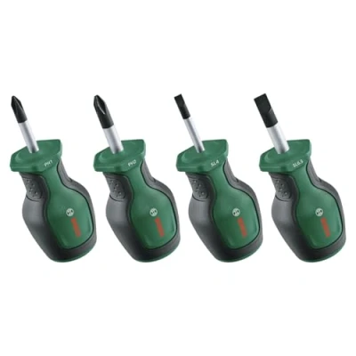 Afbeelding van Bosch compacte schroevendraaierset 4 dlg (compacte schroevendraaiers voor krappe plekken; PH/SL; S2 staal; hoog koppel; kleurcodering; magn. punt; ergon. softgrip)
