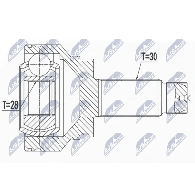 Afbeelding van Homokineet reparatie set, aandrijfas NTY NPZ BM 015