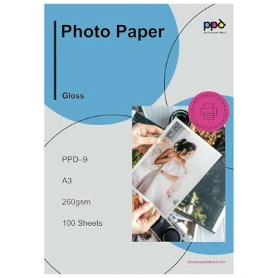 Afbeelding van PPD A3 x 100 vel Inkjet PREMIUM Fotopapier 260 g/m2 Hoogglans, Direct Droog, Waterbestendig Professionele kwaliteit 9