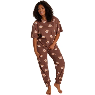 Afbeelding van Trendyol Marineblauwe Gebreide Pyjamaset Met Teddybeermotief Tbbaw23Ai00039