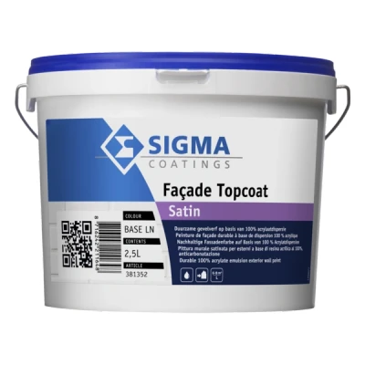 Afbeelding van Sigma Facade Topcoat Satin Muurverf 2,5 liter Mengbaar