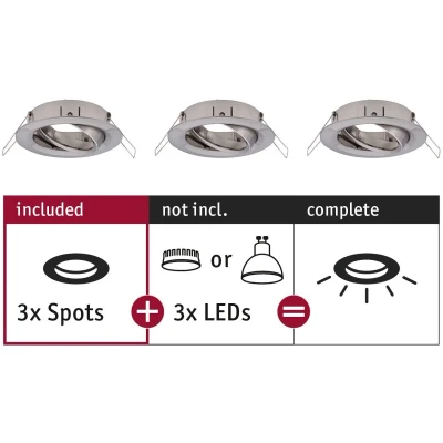 Afbeelding van Paulmann 92485 EBL Choose Inbouwring Set van 3 stuks 10 W IJzer (geborsteld)