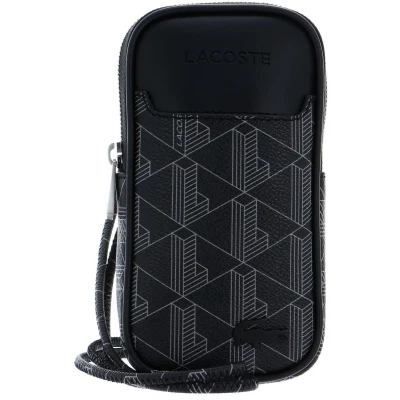 Afbeelding van Accessories Lacoste The Blend Monogram Print Smartphone Holder in Black