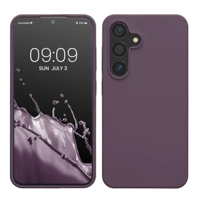 Afbeelding van kwmobile telefoonhoesje geschikt voor Samsung Galaxy S24 Hoesje met siliconen coating Smartphone case in Bleke iris