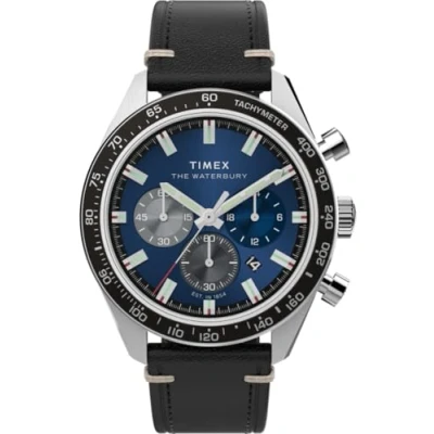 Afbeelding van Timex Waterbury Traditional TW2Y18600 Horloge Leer Zwart Ø 41 mm