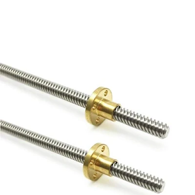 Afbeelding van Tr8x8 schroefdraadspindel, 400 mm, met T8 messing moer (Acme schroefdraad, 2 mm helling, 1 begin, helling) voor LCD DLP SLA 3D printer Z as en CNC machine (400 TR8X8)
