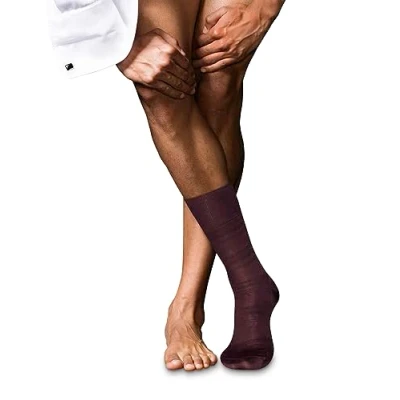 Afbeelding van FALKE Heren Sokken Highshine M SO Zijde Katoen Gedessineerd 1 Paar, Rood (Barolo 8526), 45 46