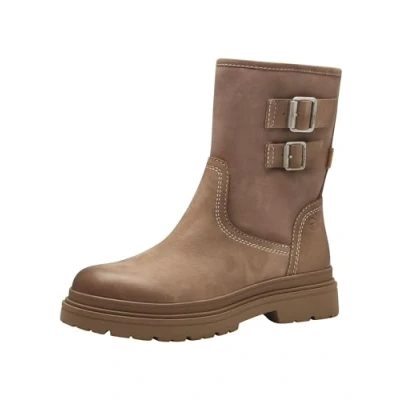 Afbeelding van Tamaris Comfort Snowboots, Dames, Maat: 38, Camel Leer en textiel