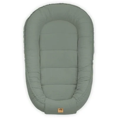 Afbeelding van PIMKO Babynestje voor baby&#039;s, knuffelnest, babycocon zuigelingen en pasgeborenen, 60 x 90 cm, 100% katoen, mousseline, groene pistache