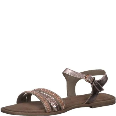 Afbeelding van Marco Tozzi Dames 2 28118 20 leren sandalen, roségoud cb, 38 EU, rose gold EU