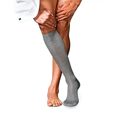 Afbeelding van Falke NO. 10 PURE FIL D ́ÉCOSSE Luxury LINE Kniekousen, Heren, Maat: 43/44, Light greymel