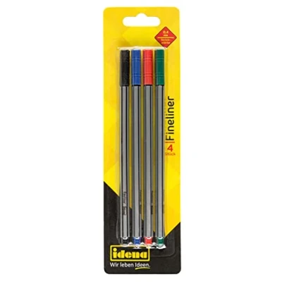 Afbeelding van Idena 516186 Fineliner 4 stuks, lijndikte 0,4 mm
