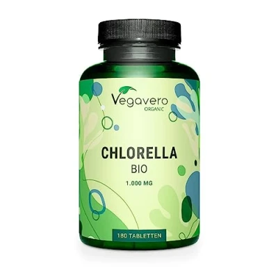Afbeelding van Vegavero biologische chlorella tabletten 1000 mg bio Zonder toevoegingen Vegan