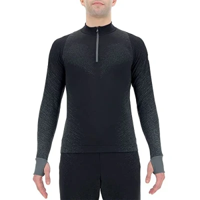 Afbeelding van Shirt UYN Men Running Exceleration L/S Zip Up Black Cloud XXL
