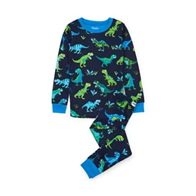 Afbeelding van Hatley jongens biologisch katoenen pyjama met lange mouwen en print, Scherptand Rex, 10 jaar