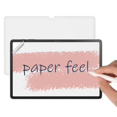 Afbeelding van kwmobile tablet screenprotector geschikt voor Samsung Galaxy Tab S7 FE screen protector Matte krasbestendige beschermfolie Met papiereffect