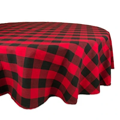 Afbeelding van DII Buffalo Check Collection Classic Boerderij Tafelkleed Katoen Rood/Zwart Tafelkleed, 177,8 cm Rond