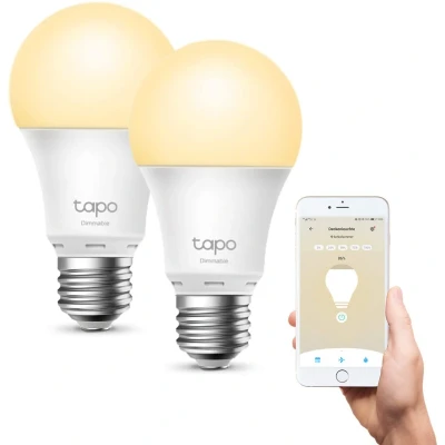 Afbeelding van TP Link Tapo L510E slimme wifi gloeilamp E27, dimbaar 8,7 W, geen hub nodig, compatibel met Alexa, Google Assistant, afwezigheidsmodus, app (2 stuks)