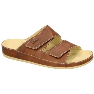 Afbeelding van Vital Heren cognac/caramel pantoffels &amp; slippers maat 46
