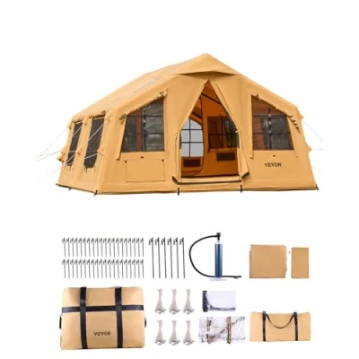 Afbeelding van VEVOR Opblaasbare Tent voor Kamperen 8 12 Personen Glamping 4.8x3.6x2.2m
