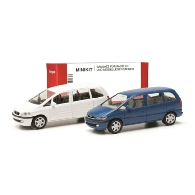 Afbeelding van Herpa 013932 H0 Auto Opel Zafira, blauw en wit