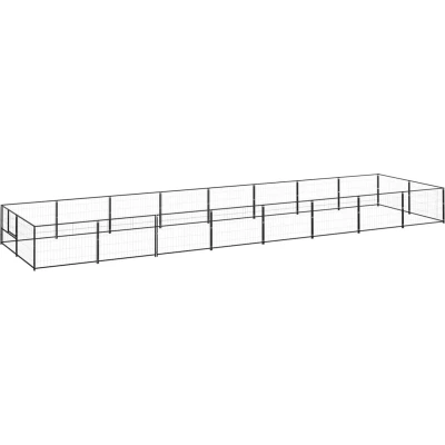 Afbeelding van vidaXL Hondenkennel 16 m² staal zwart