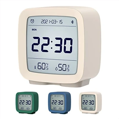 Afbeelding van Qingping Bluetooth Alarm Clock, Works with Mi Home, Smart Digital App Controlled Clock Date, Time, Temperature, Humidity, Snooze Function, 16 Alarms and 8 Ringtones, Battery Operated …