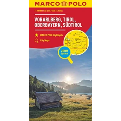 Afbeelding van Marco Polo Wegenkaart 03 Vorarlberg, Tirol, Hoog Beieren,: Schaal 1 : 200.000: AT03