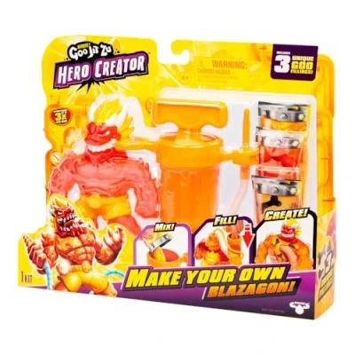 Afbeelding van Heroes of Goo Jit Zu Bandai CO42785 Hero Creator Actiefiguur, creëer je eigen figuur van de Grote Blazagon en ontketen mogelijkheden, kneden rekken, meerkleurig,
