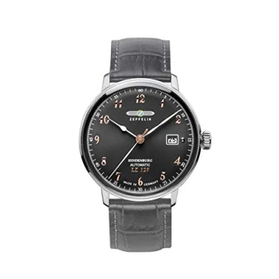 Afbeelding van Zeppelin heren horloge 7066 2, zwart/roségoud, klassiek
